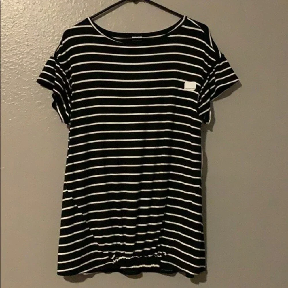 Maternity Ruffle Stripe Top with Elastic Band - Picture 2 of 6